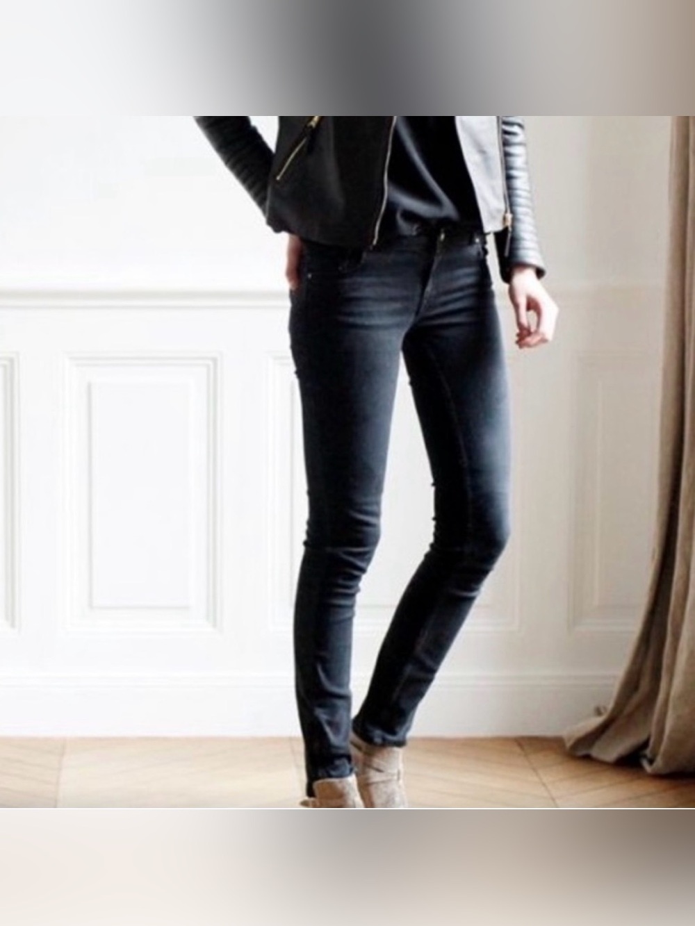 Sezane Charcoal Black Skinny Jean Size 29